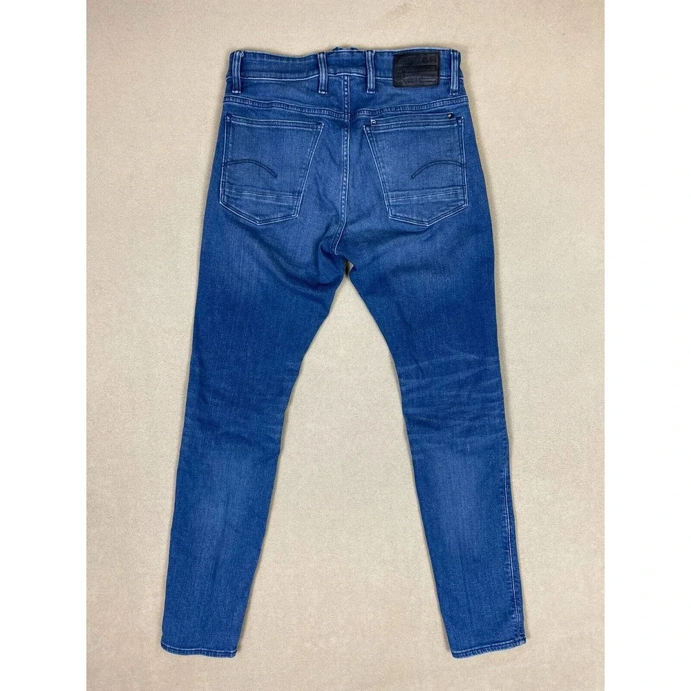 G-Strar Raw Jeans Adult 30x32‎ Blue Lancet Skinny Logo Mid Rise Pocket Mens